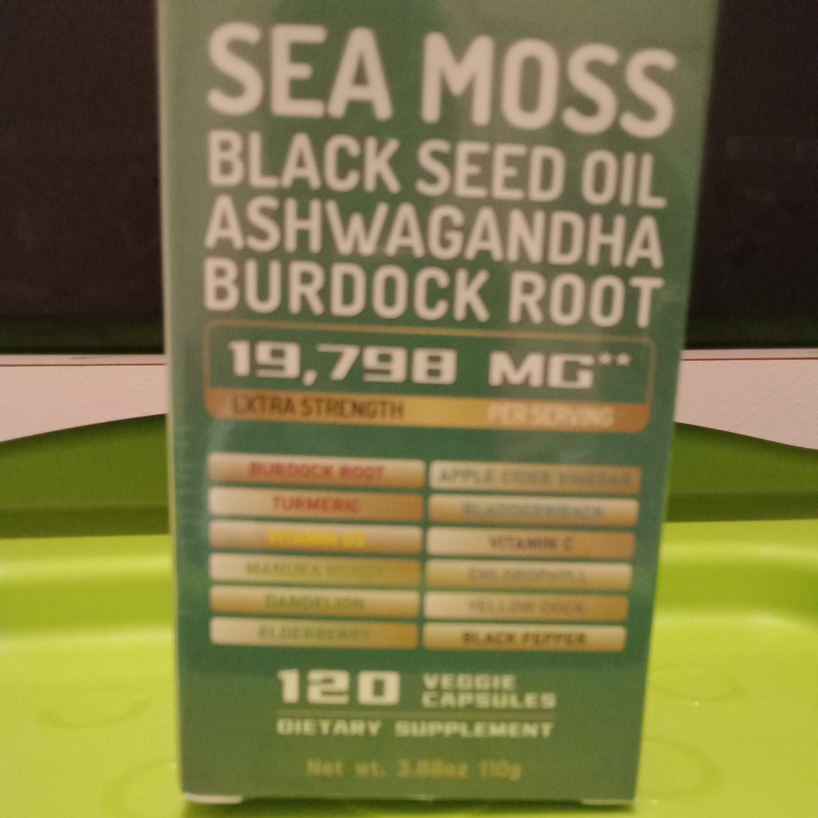 NIWEDAH Sea Moss Capsules with Black Seed Oil Ashwagandha & Burdock Root 120 (I)