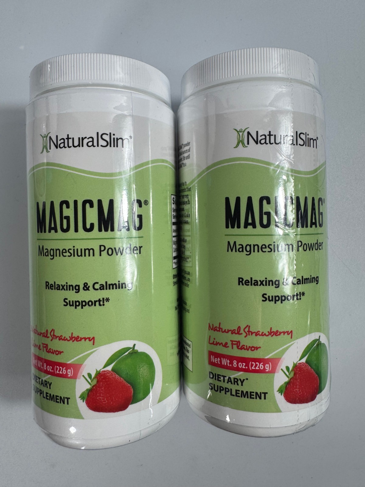 2 pack- NaturalSlim MagicMag Magnesium Citrate Powder – Strawberry Lime, 8oz