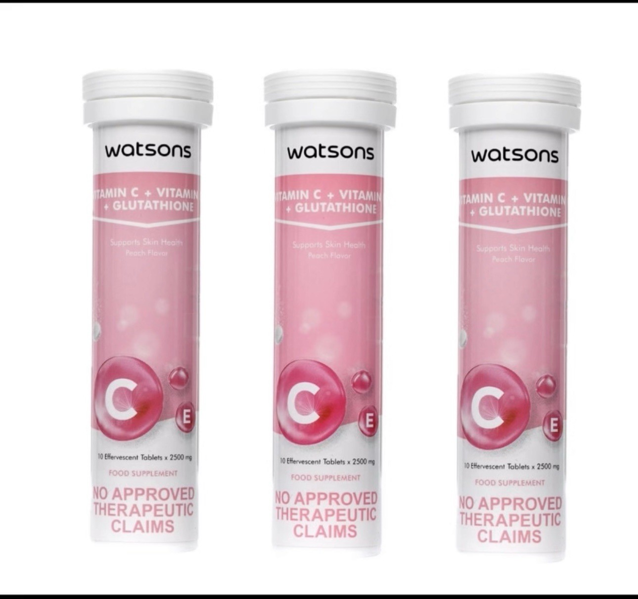 Watsons Vitamin C + Vitamin E + Glutathione Effervescent Tablet – 1 Month Supply