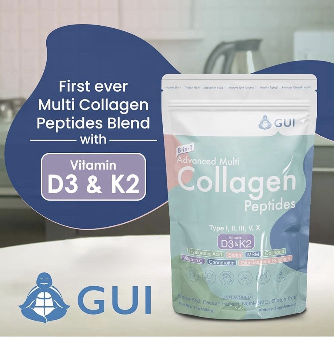 2x 8-in-1 Advanced Multi Collagen Peptides Powder 1lb Beauty Health NEW Sealed !