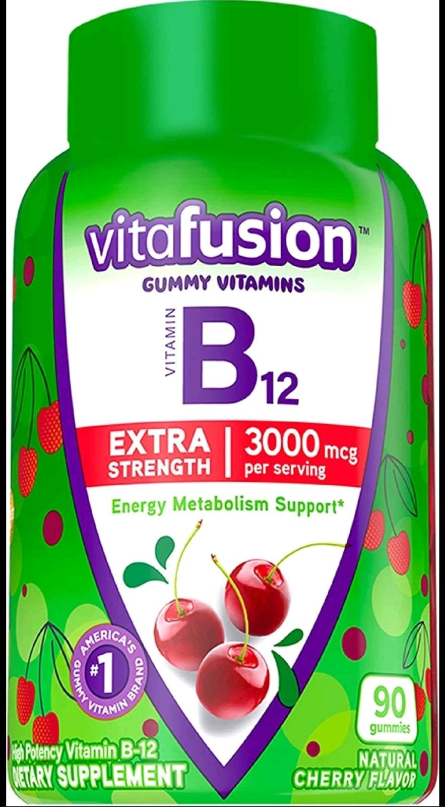 Vitafusion Extra Strength Vitamin B12 Gummy Vitamins for Energy Metabolism Suppo