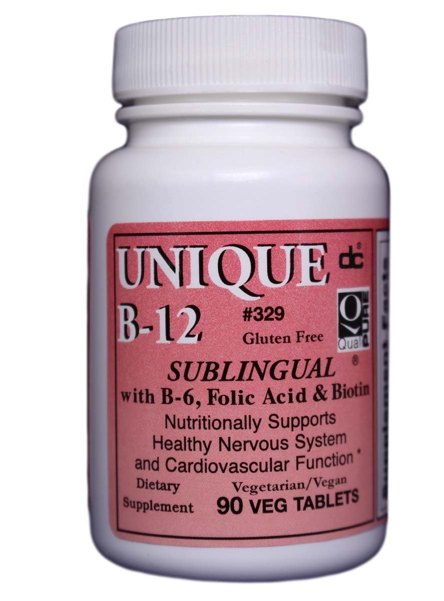 Unique B12 Sublingual B Vitamins 90 vegi caps