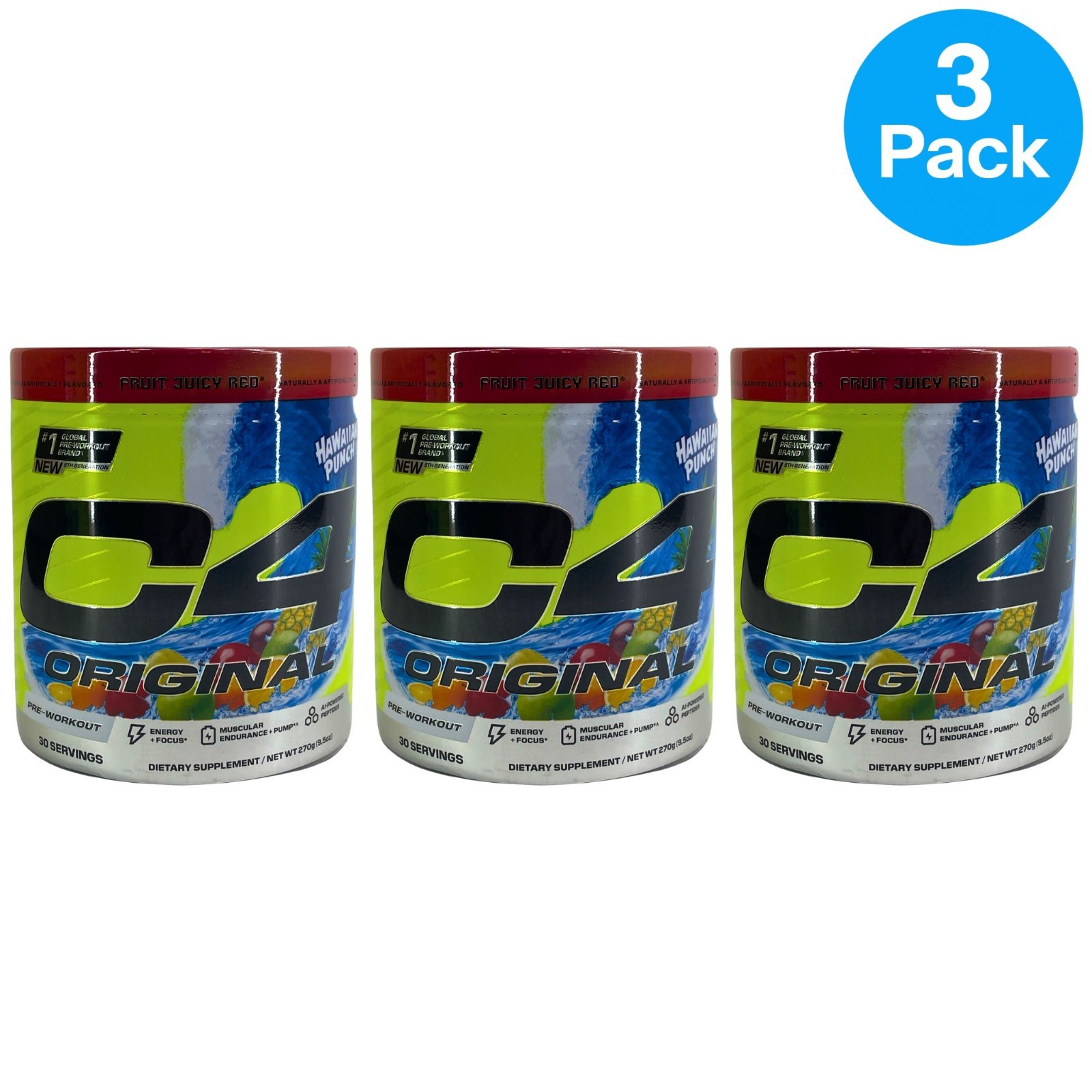 Cellucor C4 Original Pre Workout 9.5 OZ 3 Pack New Exp 06/2026