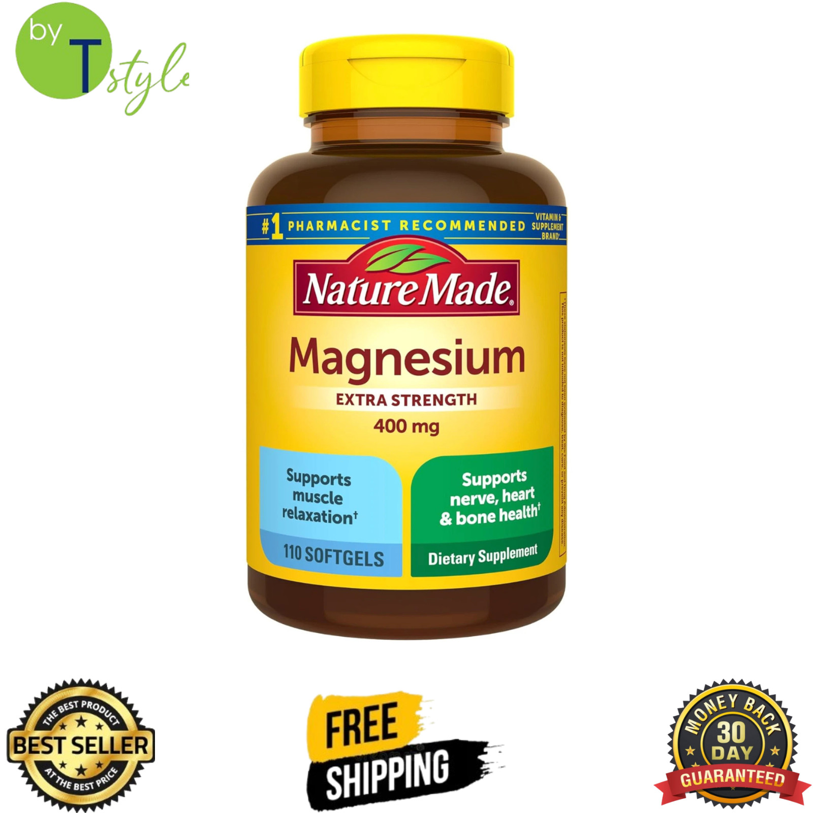 Nature Made Extra Strength Magnesium Oxide 400 mg, 110 softgels (Exp. 11/26)