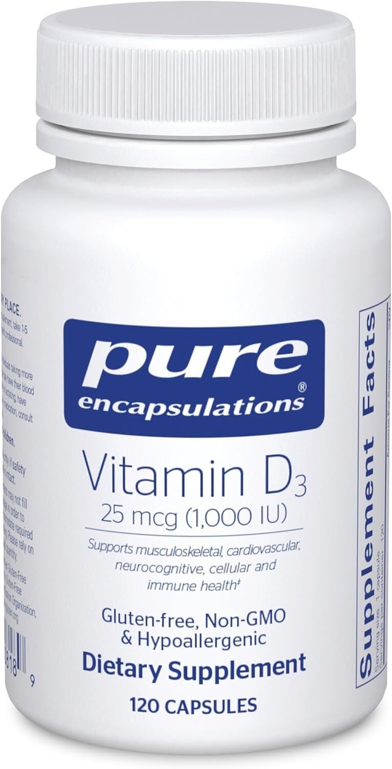 Pure Encapsulations Vitamin D3 1,000 IU – Bone/Immune Support – 120ct Exp 01/27