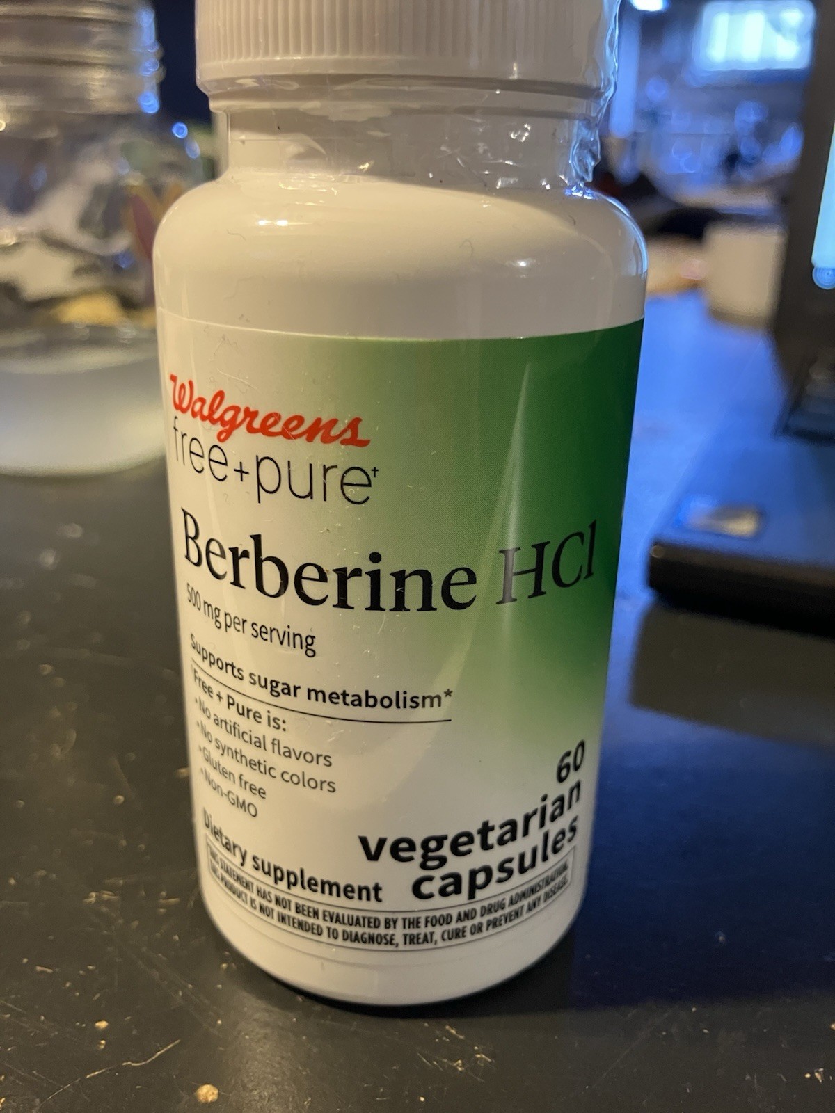 Walgreens Berberine HCl 500mg, 60 Capsules – Gluten Free, Vegetarian & Non-GMO
