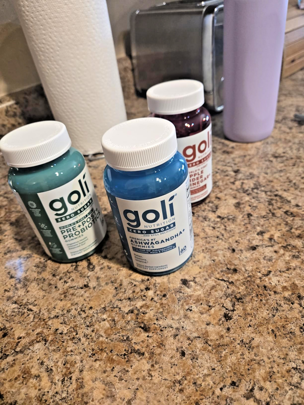 3 Bottles Goli Zero Sugar Trio – ACV, Ashwagandha & Probiotic Gummies, 60 Count