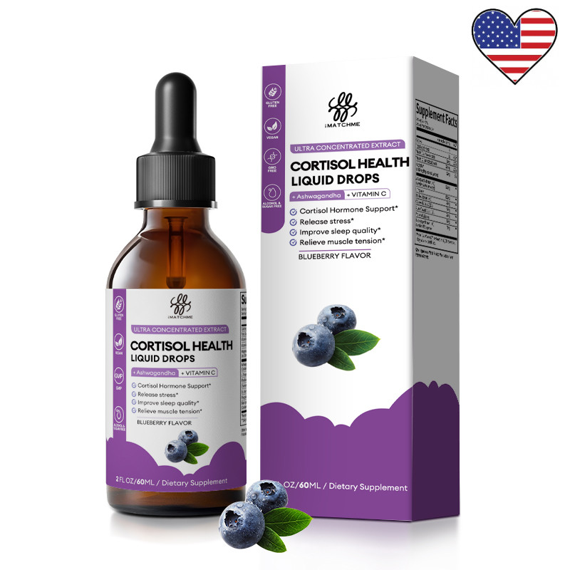 60ml Cortisol Support Liquid Drop w/ Magnesium Ashwagandha -10 in 1