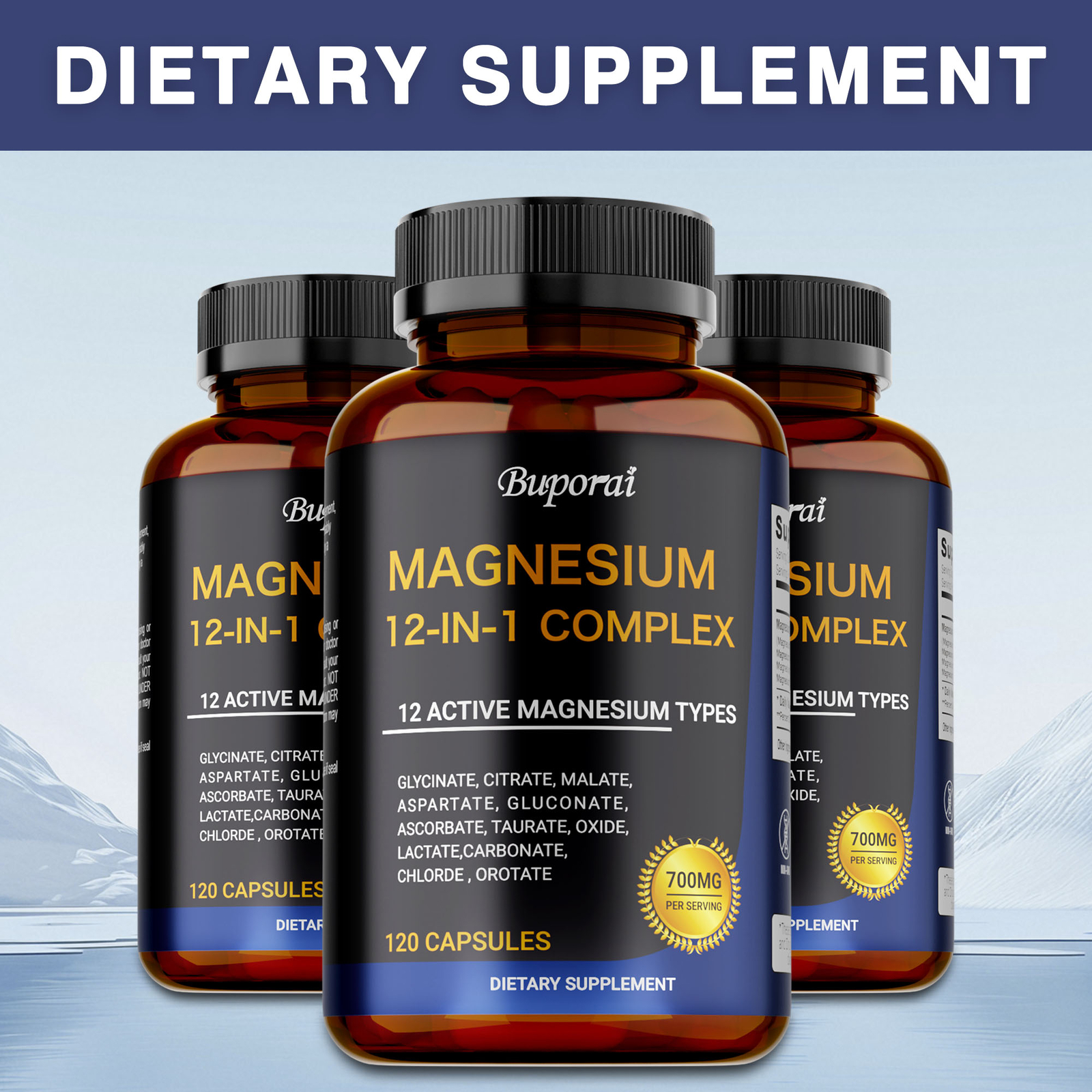 Magnesium 12-in-1 Complex – Glycinate, Citrate, Supports Sleep, Muscles, Nerves