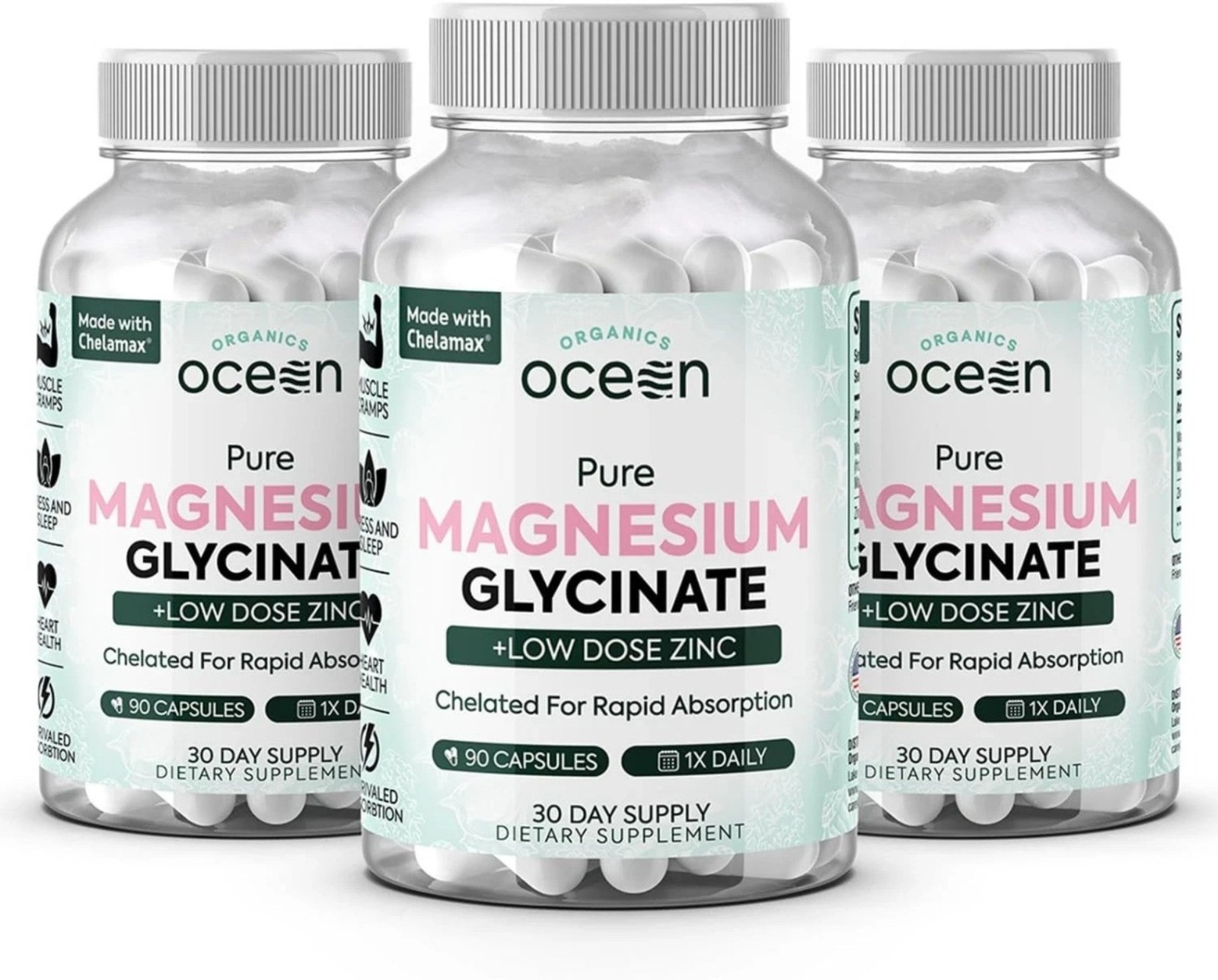 Organics Ocean Pure Magnesium Glycinate with Zinc Strength Chelated