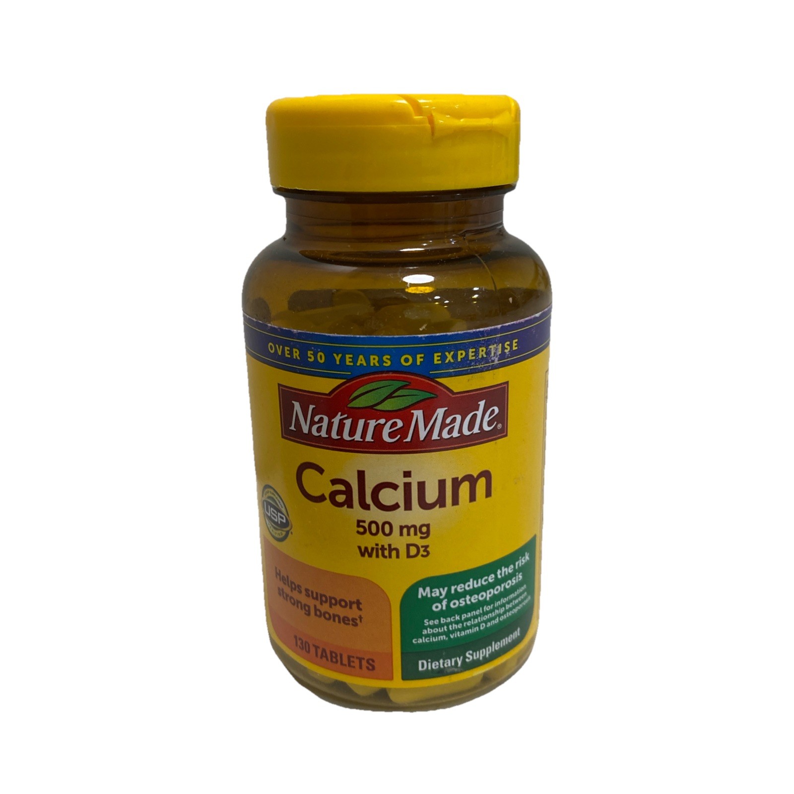 Nature Made Calcium 500 mg with Vitamin D3 Tablets 130 Tablets