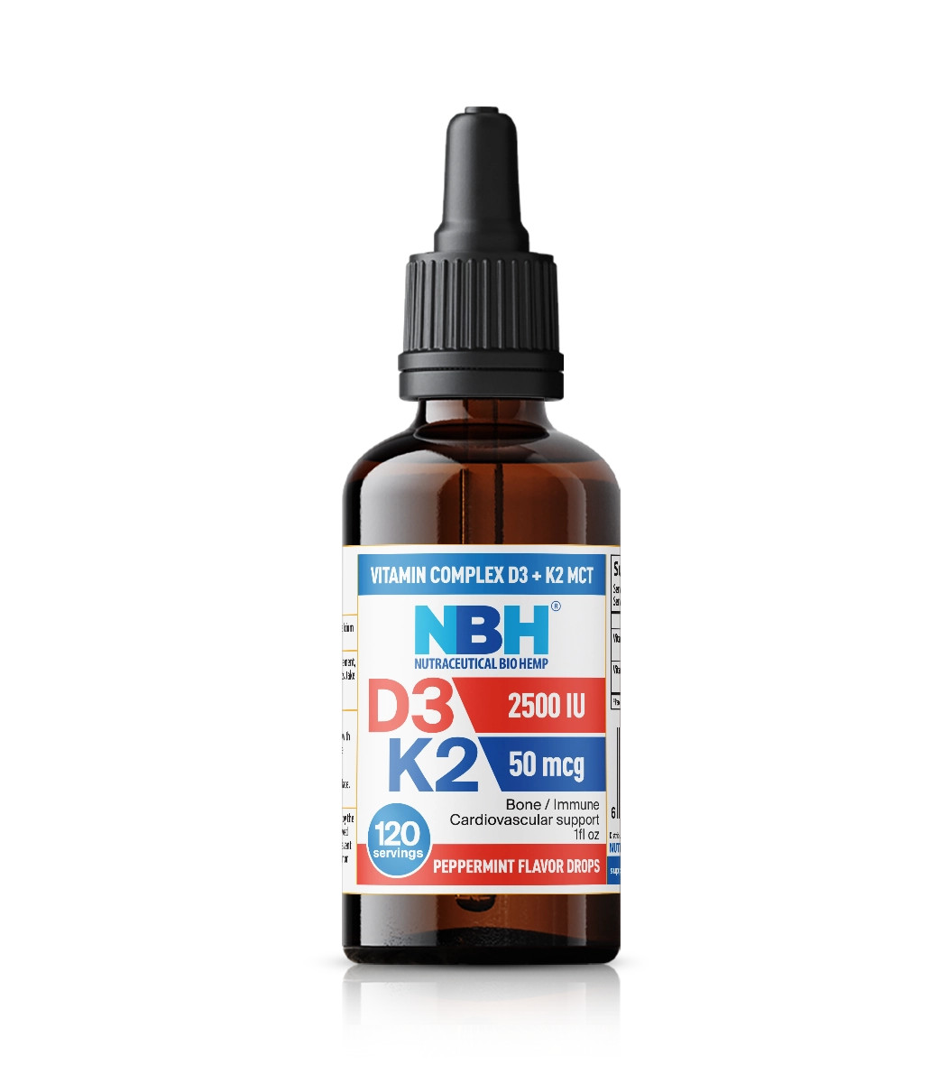 Vitamin D3 + K2 MK-7 Drops 120 Servings | 2500 IU + 50 mcg High Potency