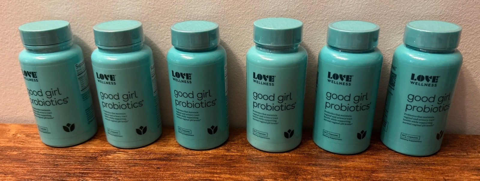 6 Bottles, Love Wellness Good Girl Probiotics Exp 08/2027 – 60 Capsules