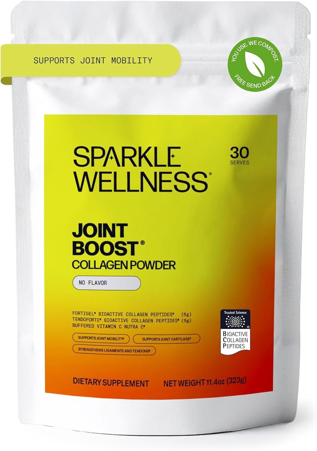 Sparkle Wellness Joint Boost Collagen Powder 30 Serves FORTIGEL TENDOFORTE
