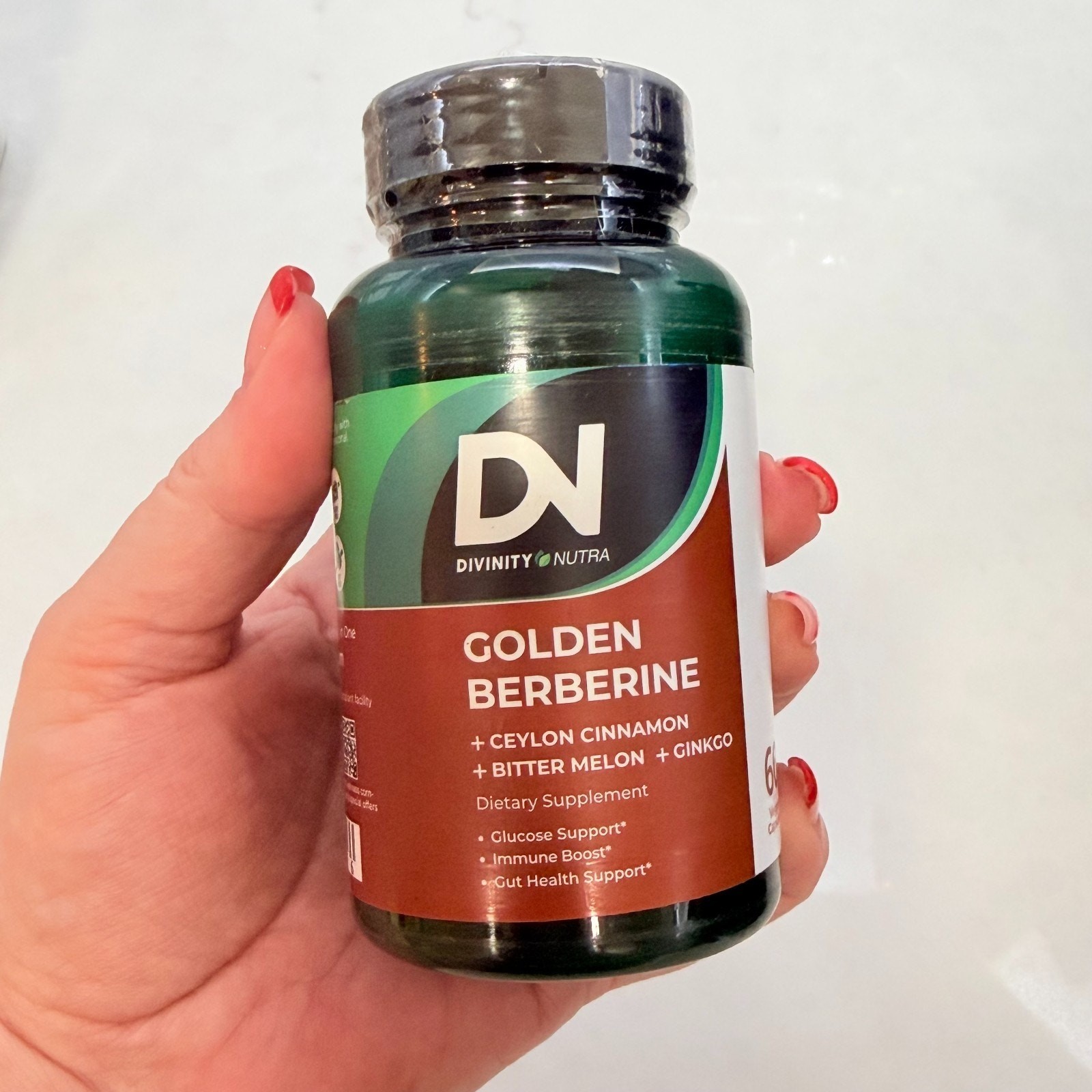 Divinity Nutra Golden Berberine Supplement w/ Cinnamon Bitter Melon Ginkgo 60 ct