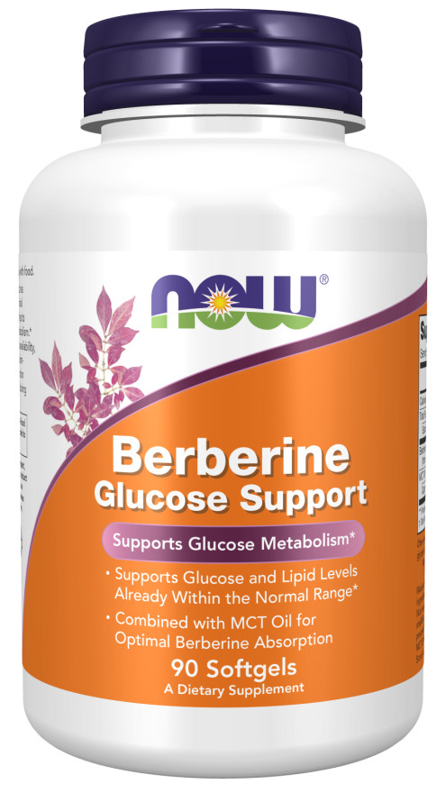 NOW Foods Berberine Glucose  Metabolism Support 90 gels 400mg MCT C10 12/27EXP