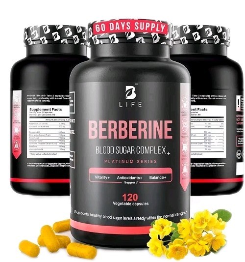 Berberine Supplement 300mg Complex Supports Blood Sugar Glucose 120Caps. (B6)