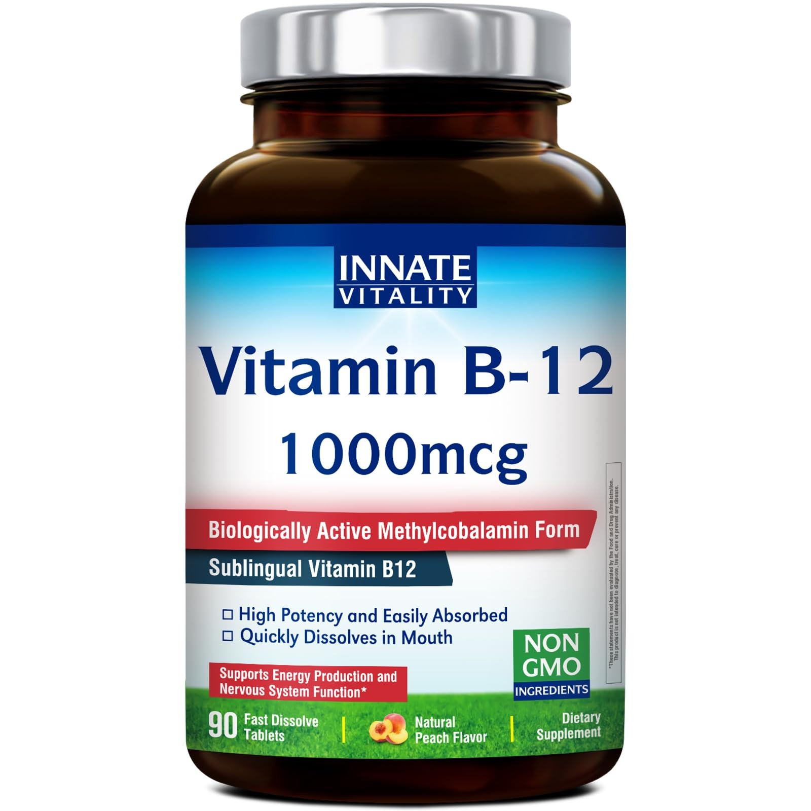 Innate Vitality Vitamin B12 1000mcg, Sublingual 90 Count (Pack of 1)