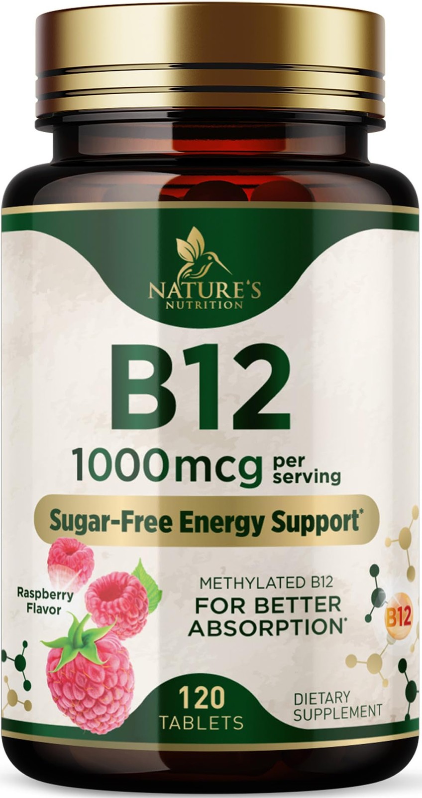 Vitamin B12 – 1000 mcg Per Serving Maximum Strength 120 Count (Pack of 1)