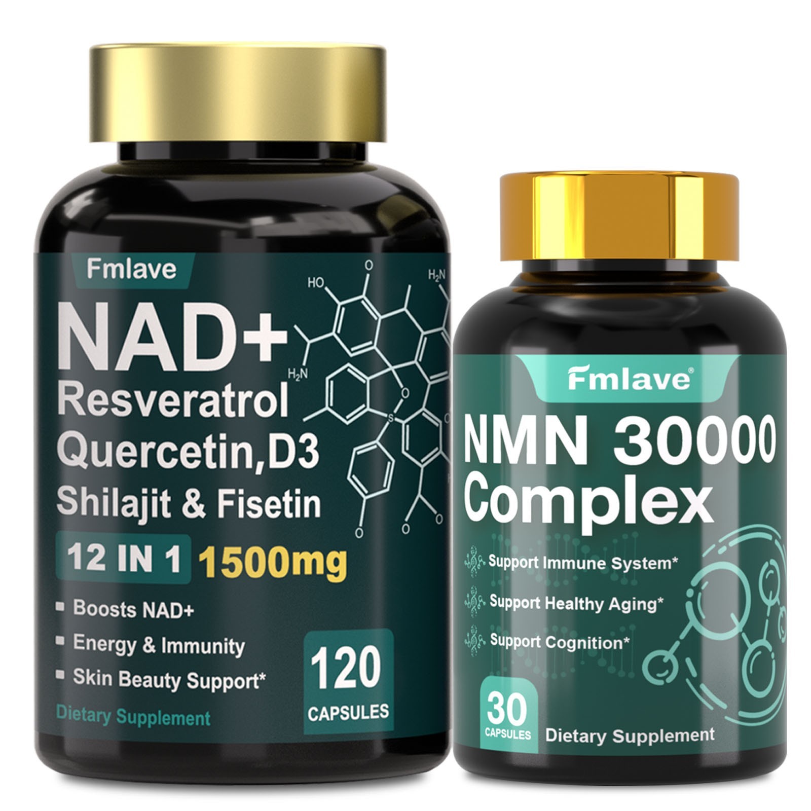 2 PACK NAD+ NMN Supplements Enhance Muscle Anti Aging Focus Booster Fmlave USA