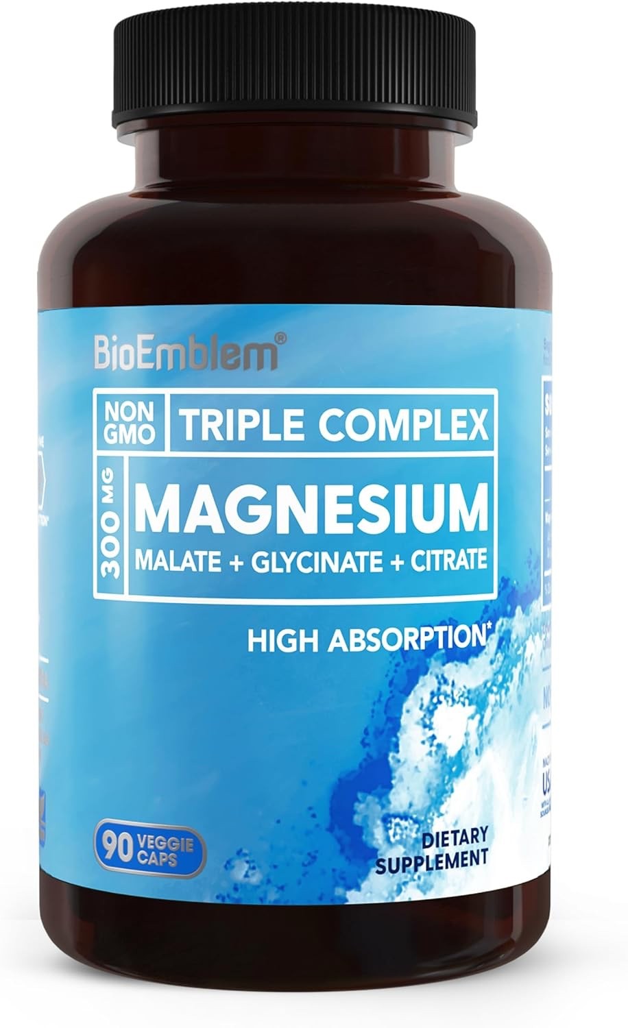 BioEmblem Triple Magnesium Complex | 300mg of Magnesium Glycinate, Malate, Citra