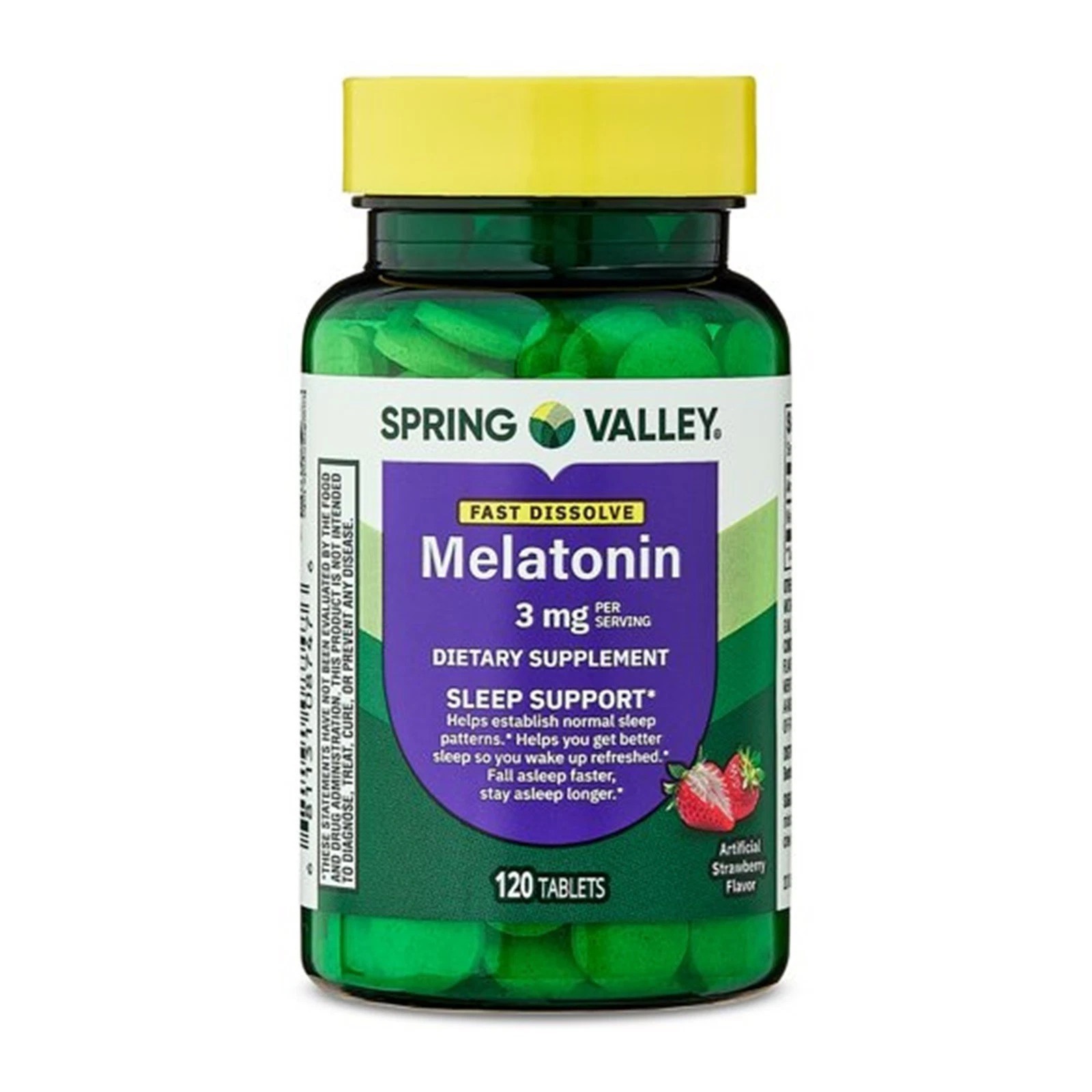 Melatonin 3 mg Fast-Dissolve Sleep Support Tablets, 120 Ct exp 6/26 -great price