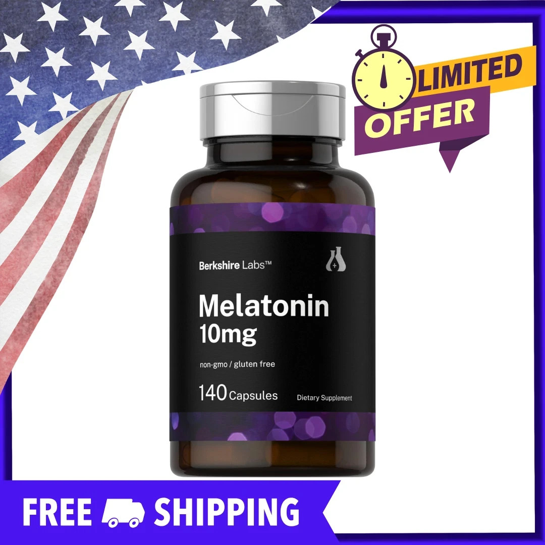Melatonin 10mg Supplement – 140 Quick Release Capsules – Extra Strength Formula