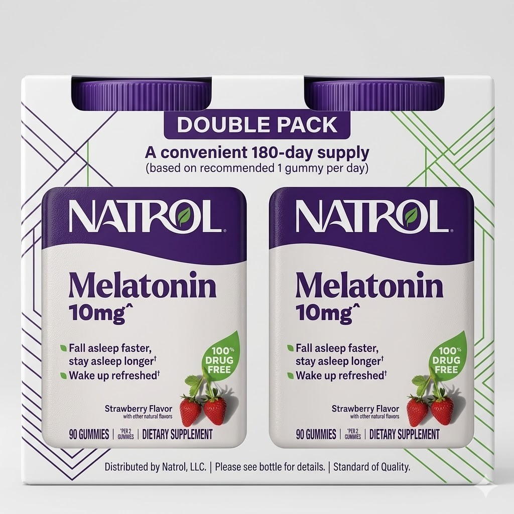 Natrol® Melatonin Gummies, Sleep Support for Adults, Strawberry Flavor, 10mg,