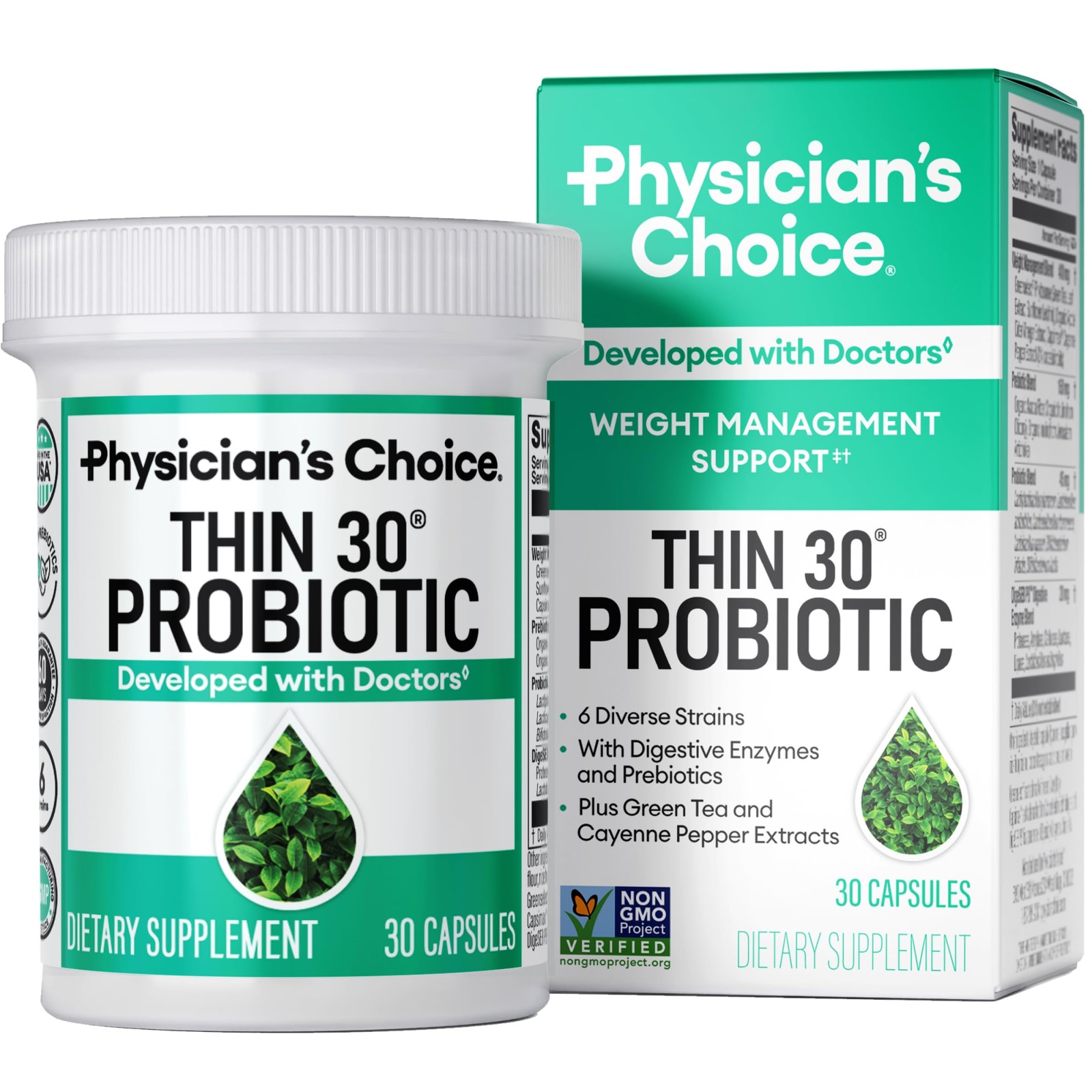 Probiotics for Weight Management & Bloating – 6 Probiotic Strains – Prebiotic…