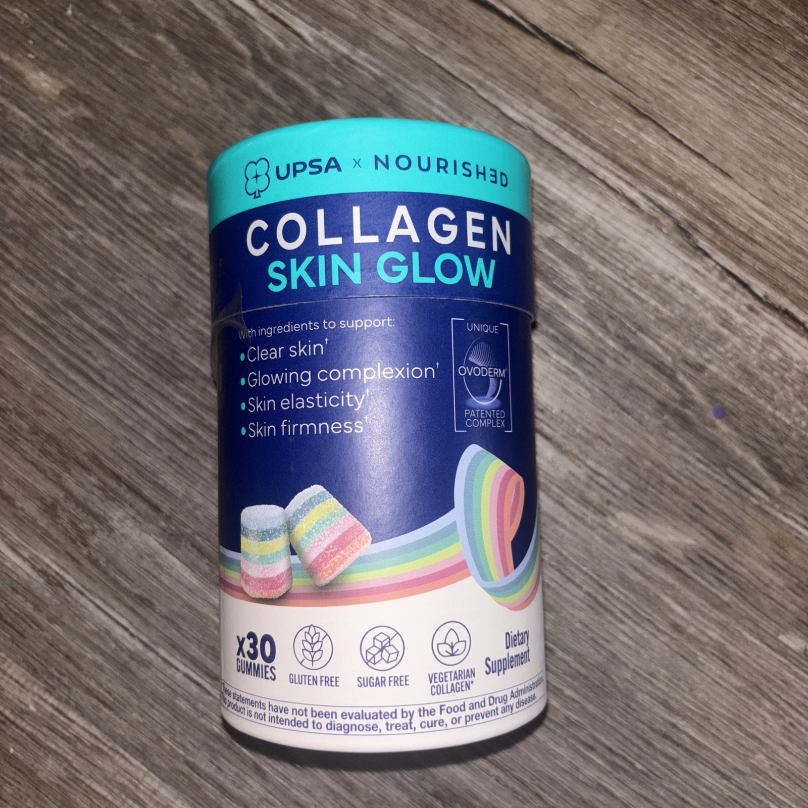 UPSA Nourished Collagen Skin Glow Lift 30 Ct Sugar-Free Gummies Sealed Exp 04/28