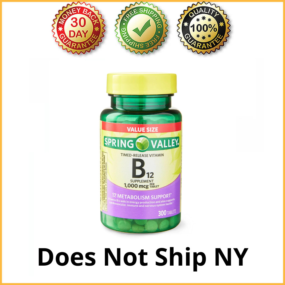 Spring Valley Vitamin B12 1000 Mcg Timed Release Tablets 300 Count New