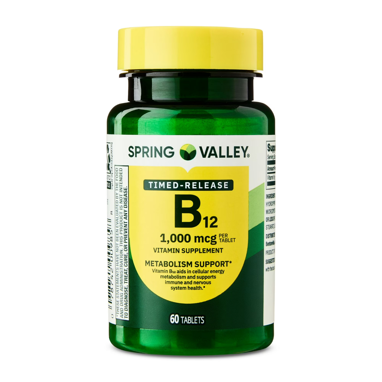 Vitamin B12 Supplement  Tablets for Metabolism  Support, 1000 mcg, 60 Count