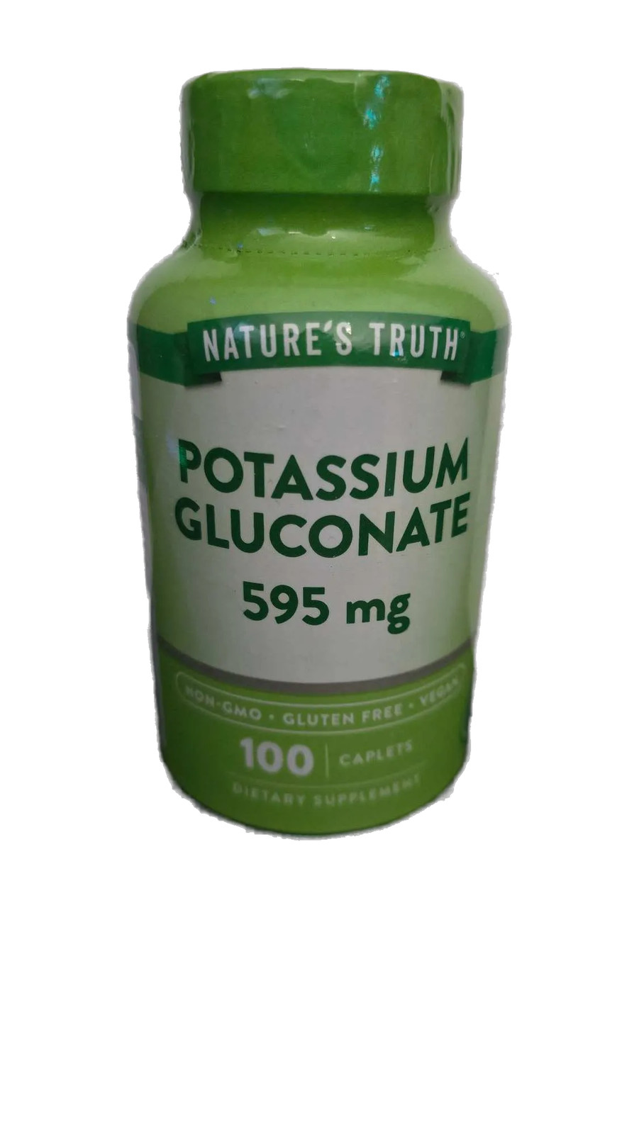Nature’s Truth Potassium Gluconate 595 mg 100 Caplets Vegan Gluten Free Exp 0526