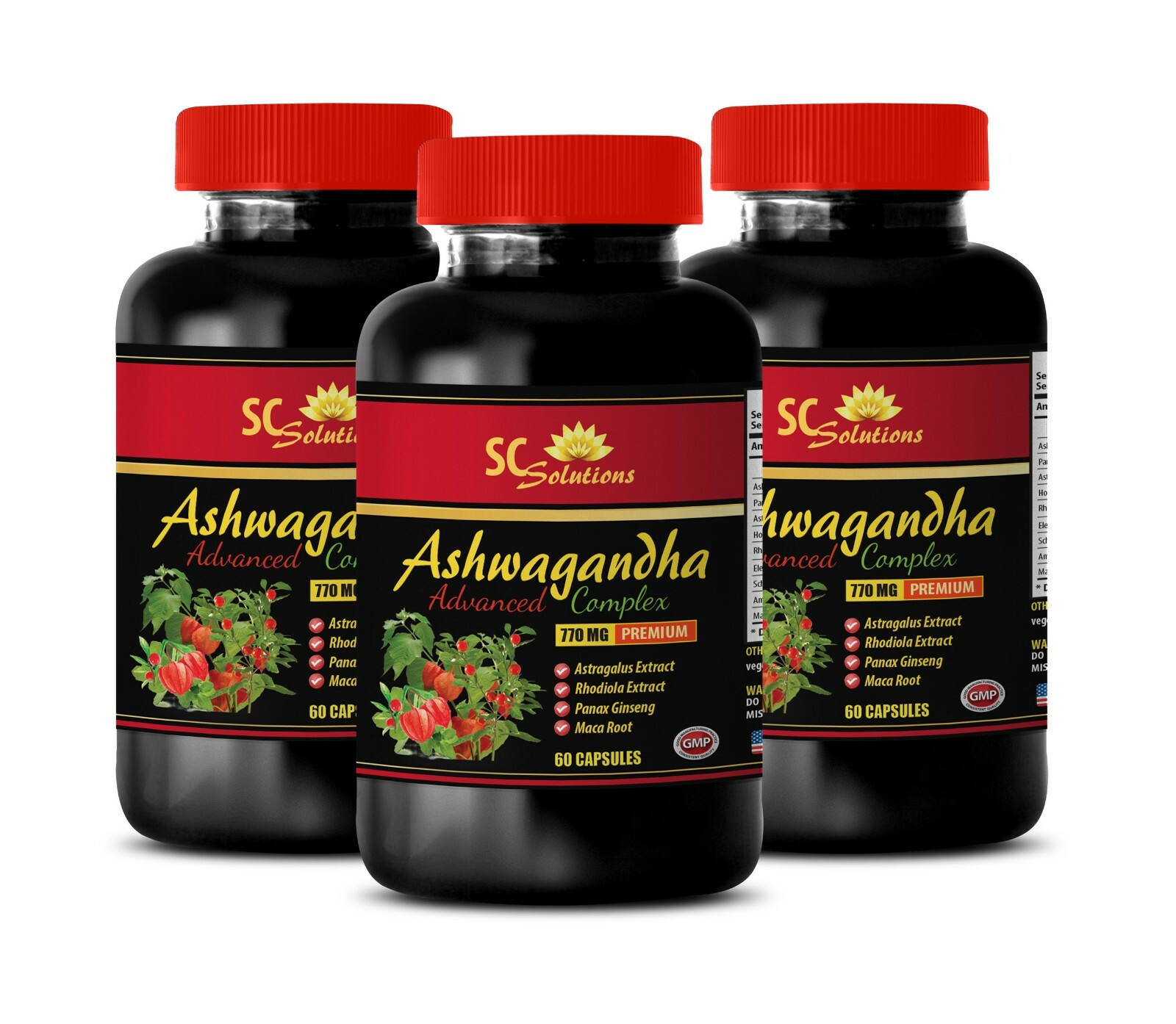 ashwagandha capsules – ASHWAGANDHA ROOT COMPLEX 770mg – energy boosting pills 3B