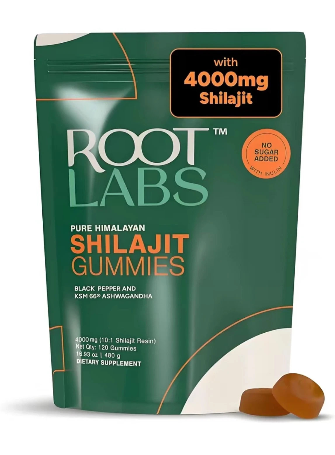 Root Labs Himalayan Shilajit Gummies 4000mg Sugar-Free Vegan 120 Ct