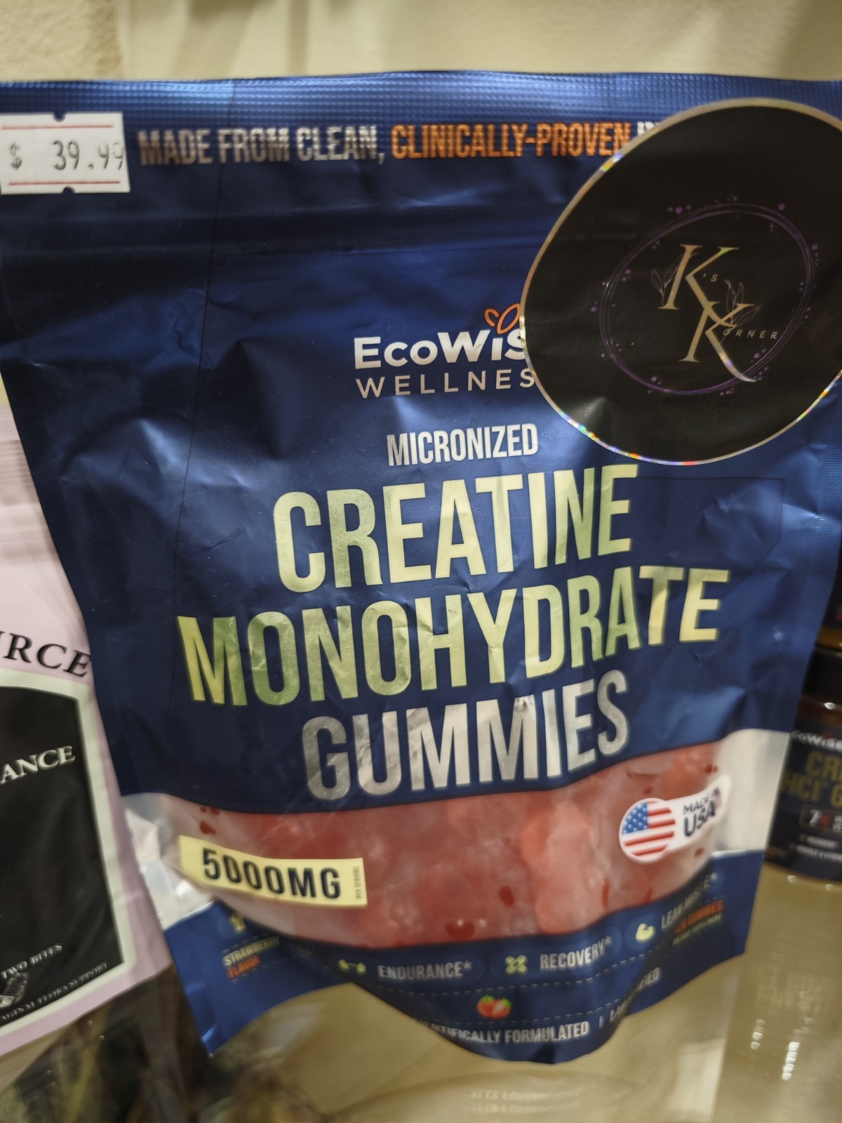 Creatine Monohydrate Gummies Fitness Muscle Building Supplement