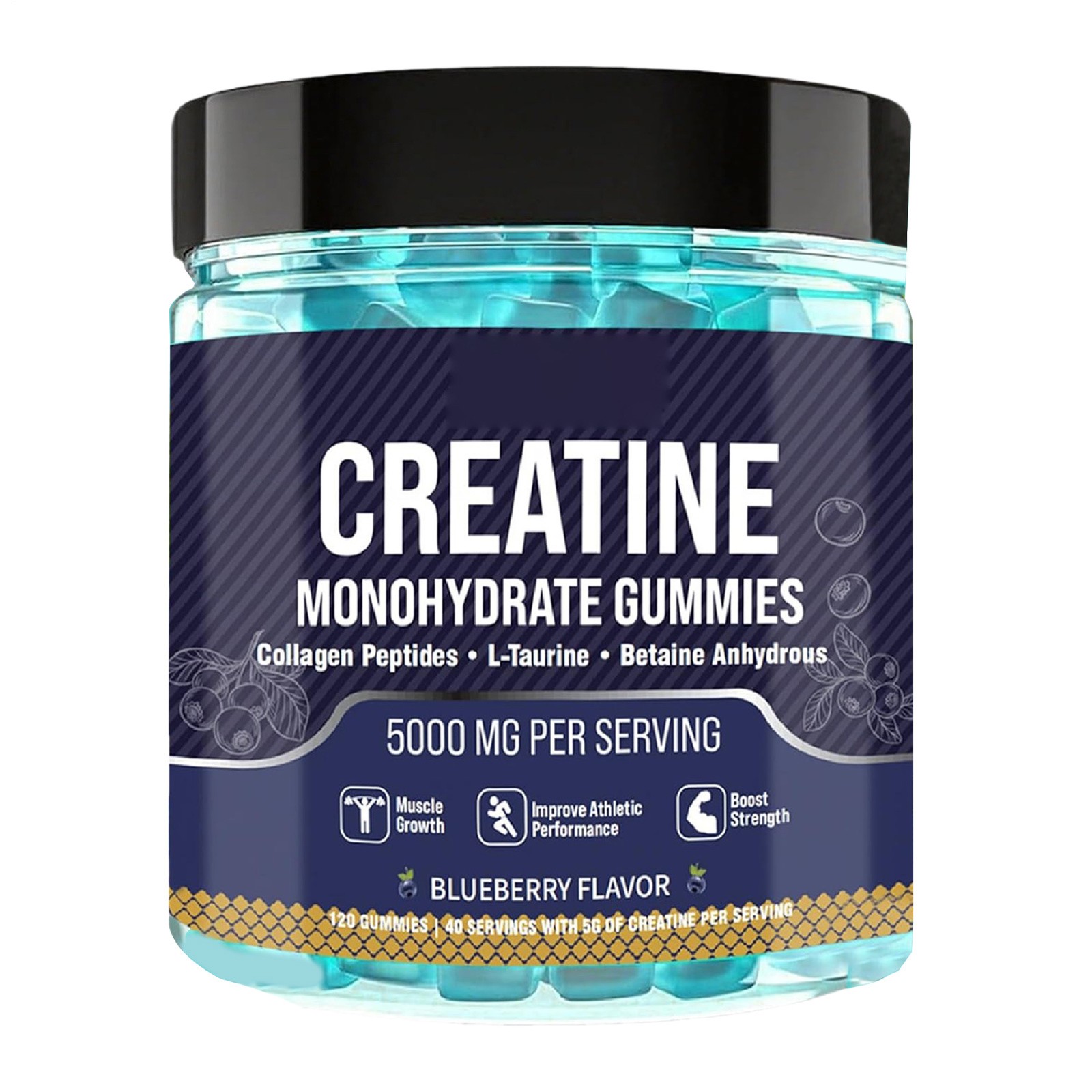 Creatine Monohydrate Gummies – 120 Gummies – 5000mg – Muscle Strength And Energy