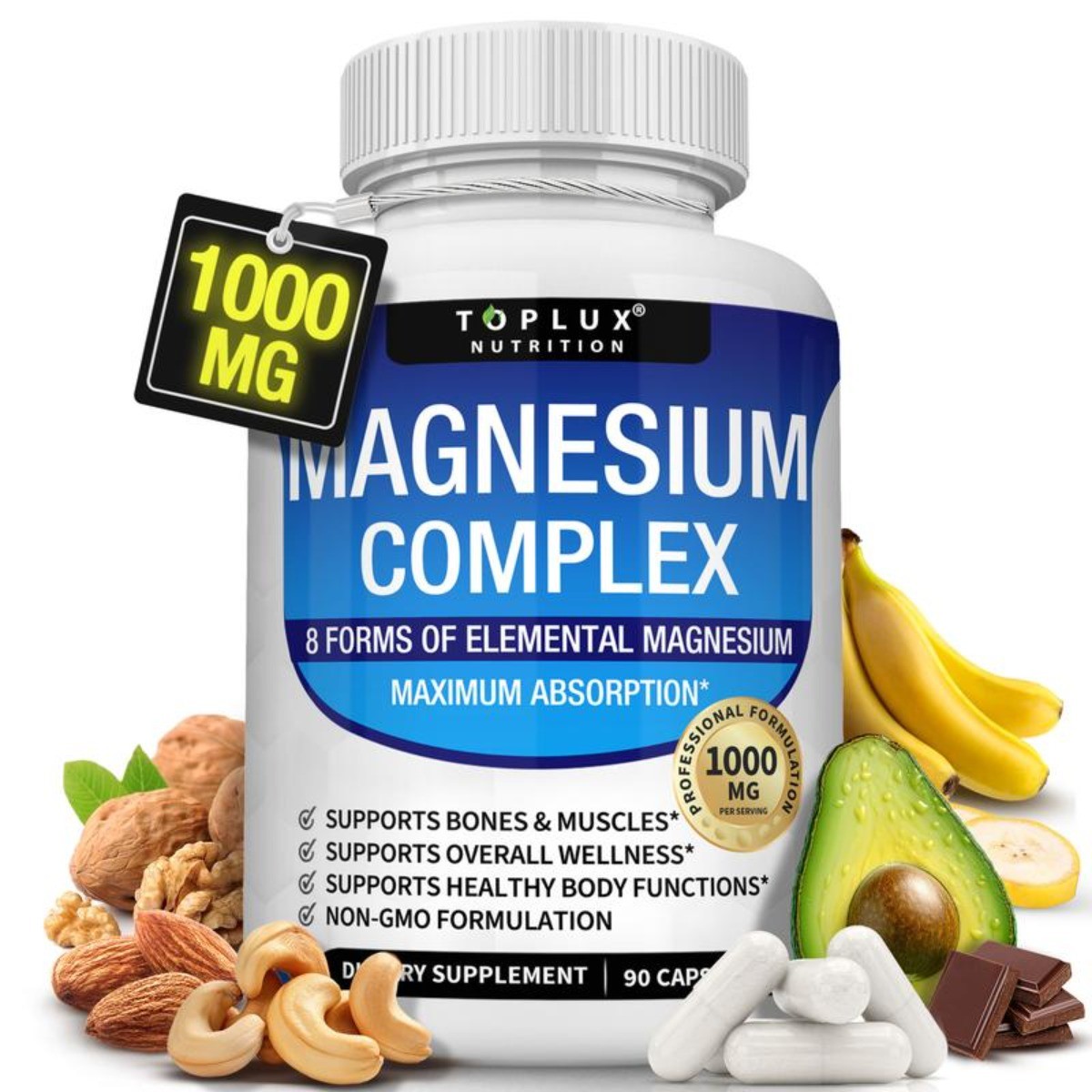Toplux Magnesium Complex – 8 Essential Magnesium Forms Supplement
