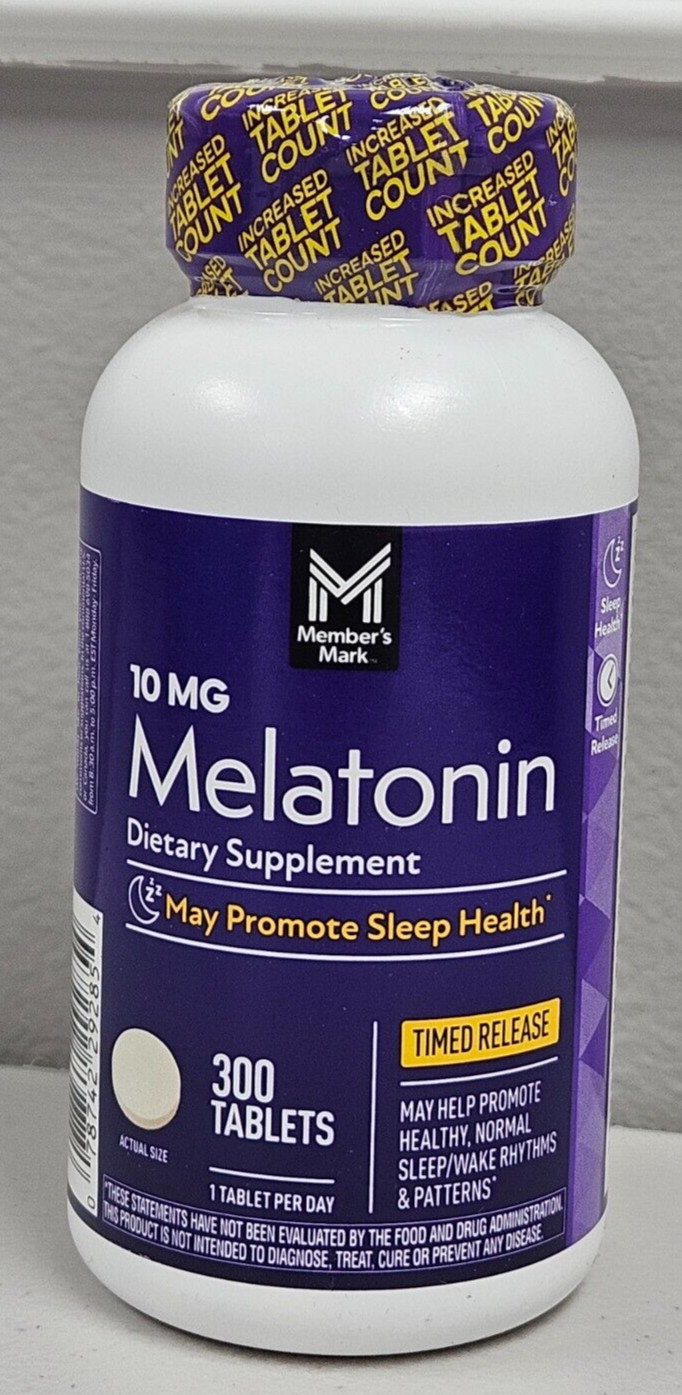 Member’s Mark Timed Release Melatonin 10mg Dietary Supplement Sleep Exp 11/2027