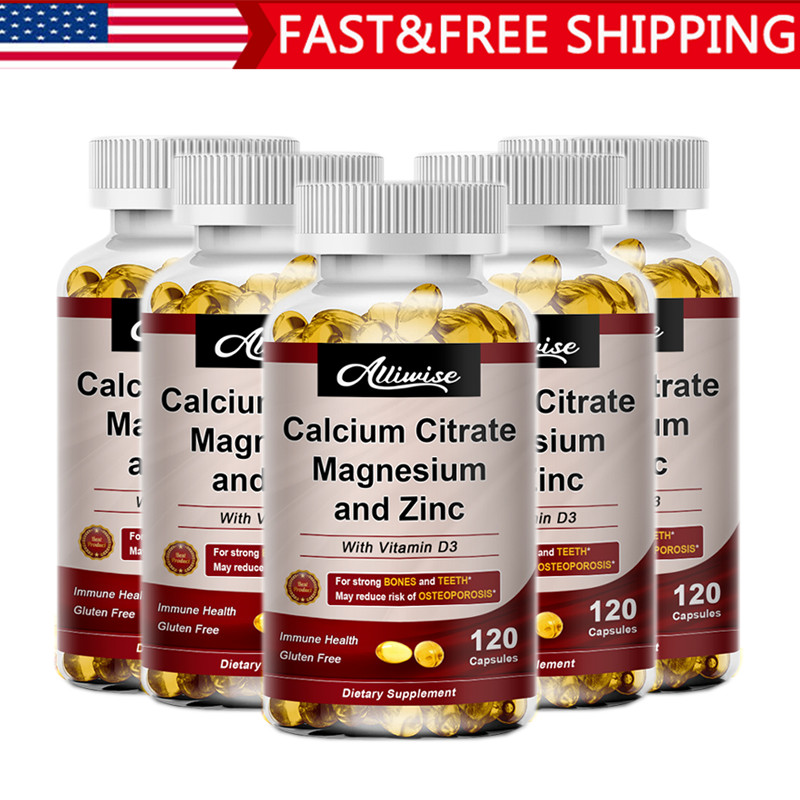 Calcium Magnesium & Zinc + Vitamin D3 Softgels for Bone & Teeth Health