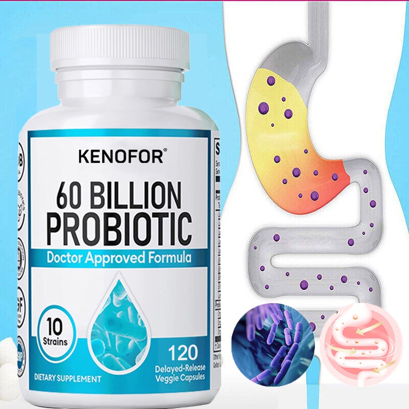 Probiotic 60 Billion CFU – Prebiotics for Digestive & Gut, Bloating Health