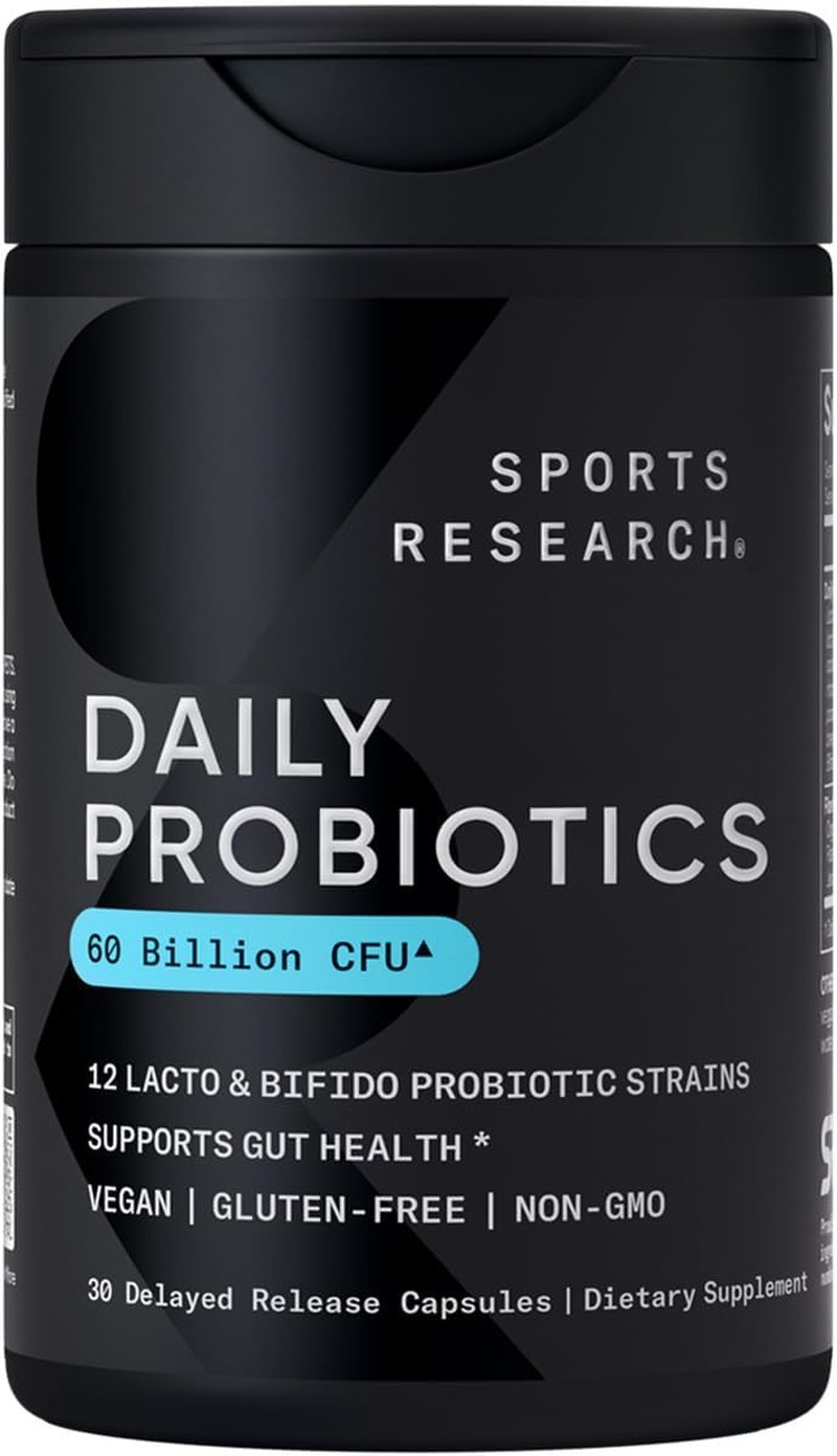Daily Probiotics with Prebiotics, 60 Billion CFU – Vegan Capsules for Gut Health