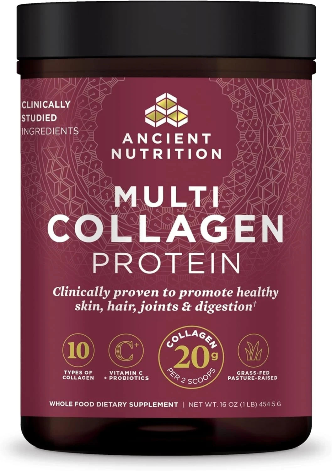 Ancient Nutrition Multi Collagen Protein 16oz / 454.5g free Shipping.