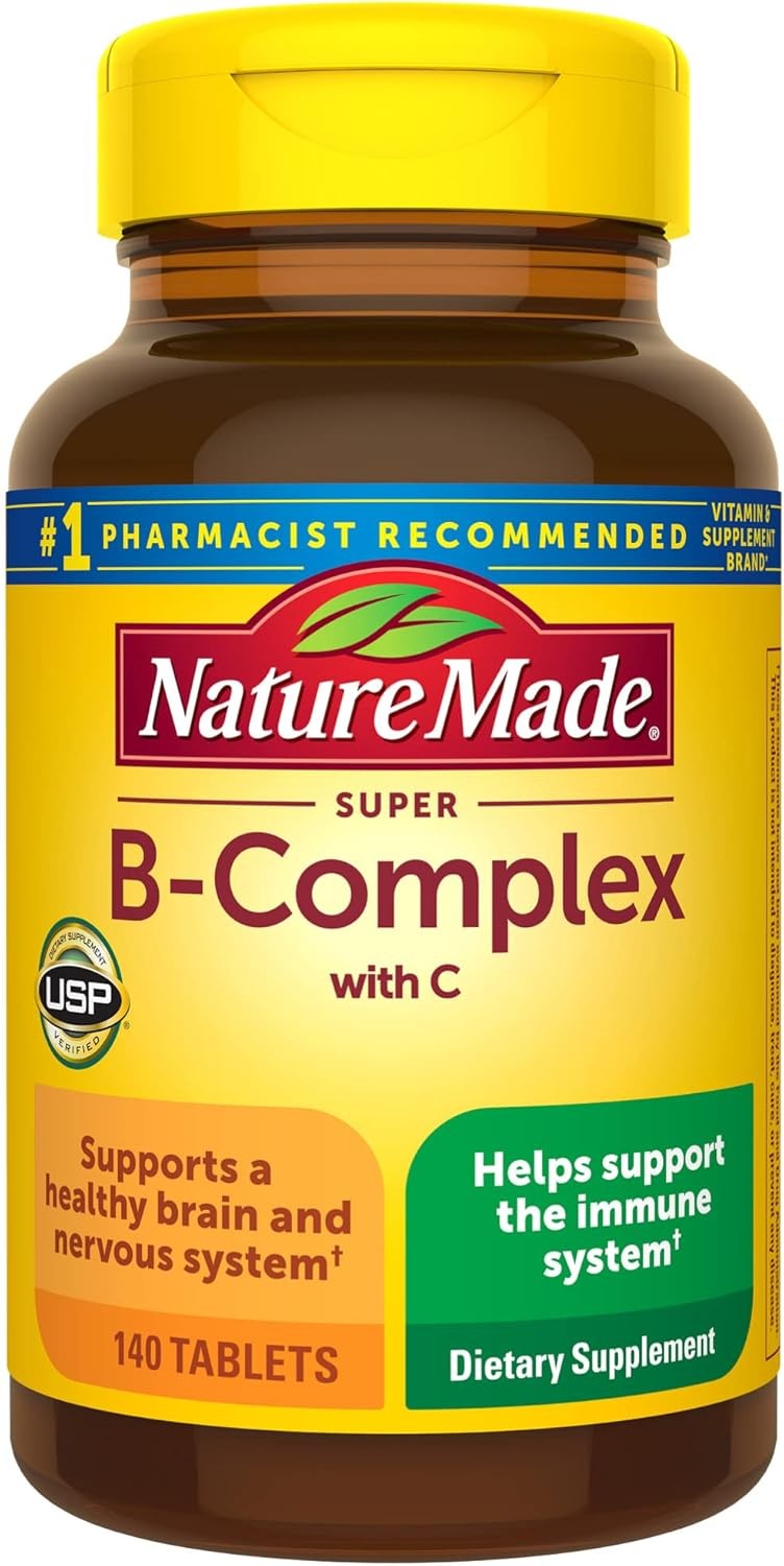 Nature Made Super B Complex with Vitamin C and Folic Acid 140 Tablets, 140 Day