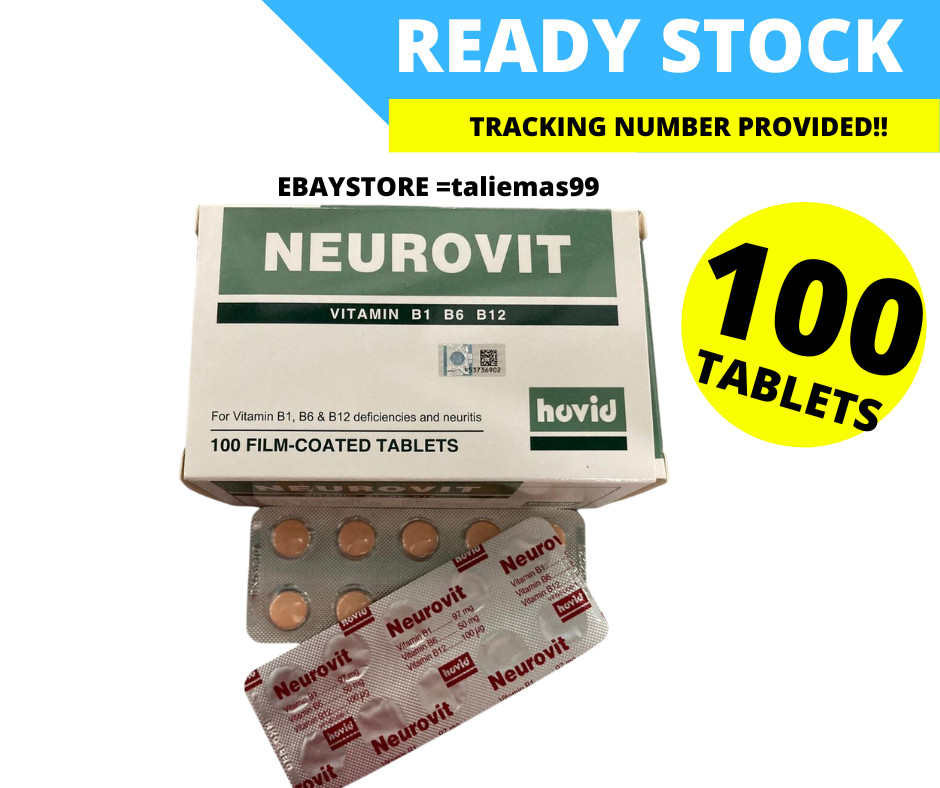 100 Tablets Neurovit Vitamin B1, B6 & B12 for Numbness, Tingling & Nerve Relief