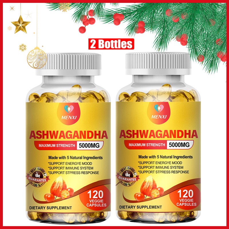 Ashwagandha 5000mg Caps | Stress & Focus Support, Adaptogen Cortisol Balance