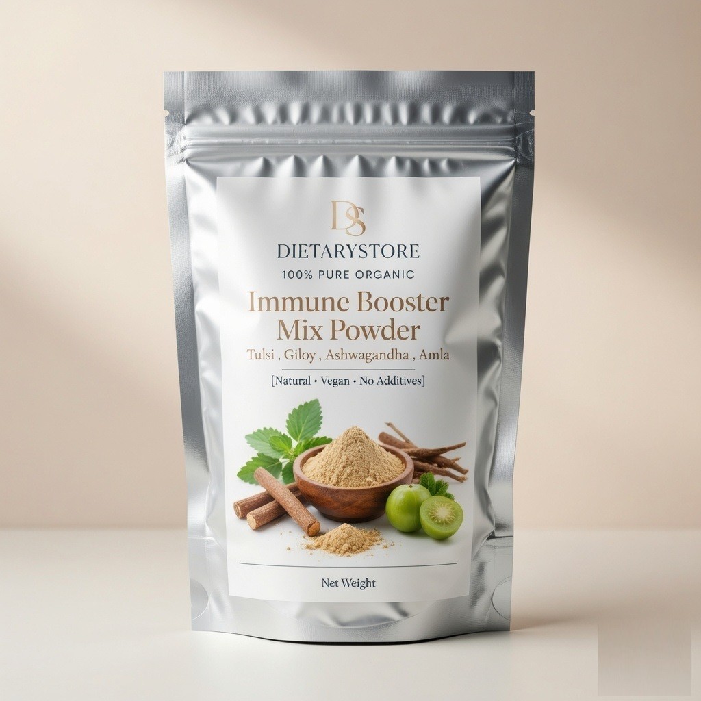 100% Natural Immune Booster Powder  (Ashwagandha + Basil  + Giloy + Amla Mix)