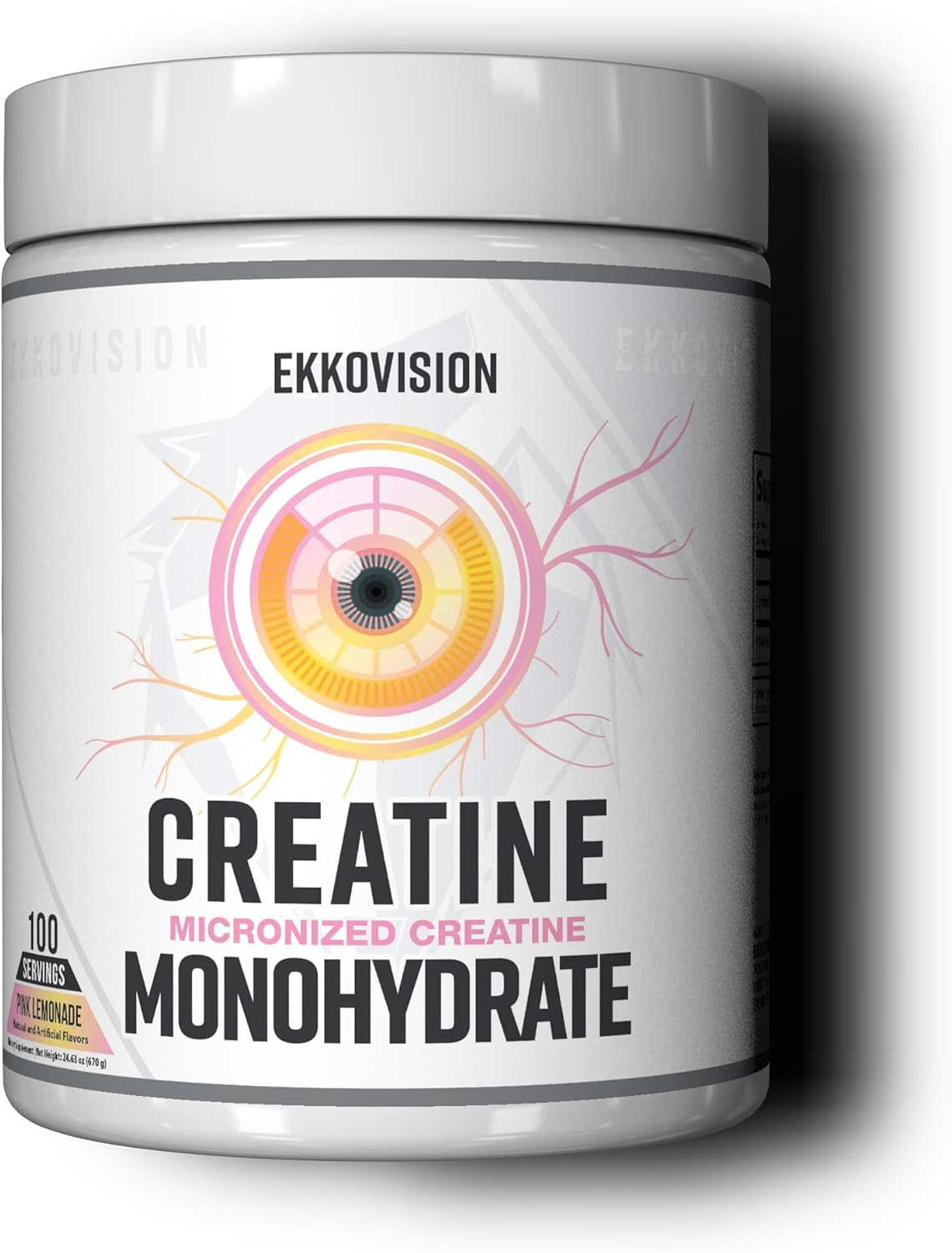 Ekkovision Creatine Monohydrate Pink Lemonade 100 Servings Micronized Energy