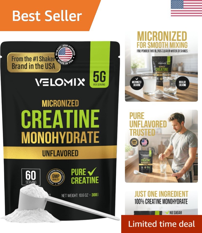 Micronized Creatine Monohydrate Powder – 100% Pure Creatine Powder Unflavored…