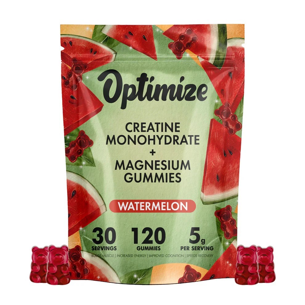 Watermelon Creatine Monohydrate Gummies 120 Gummies w/ Magnesium Bear Balanced